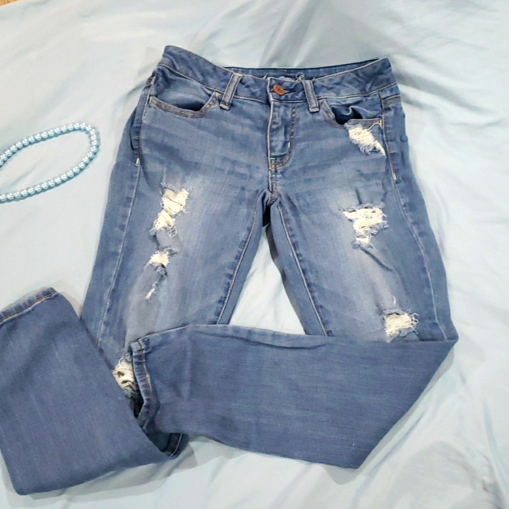 American eagle womens distressed jeggings size 2 reg